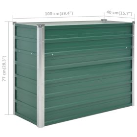 vidaXL Garden Raised Bed Galvanised Steel 100x40x77 cm Green