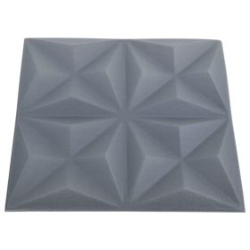 vidaXL 3D Wall Panels 12 pcs 19.7"x19.7" Origami Gray 32.3 ft²