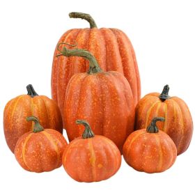 7PCS Simulation Pumpkin Model Artificial Pumpkin Decoration Home Table Decor for Thanksgiving and Halloween