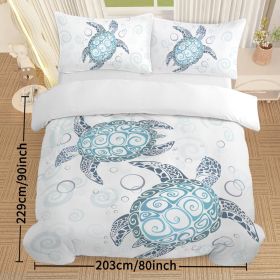 Turtle Bed Sets Ocean 3 Piece Turtle Themed Comforter Cover With 2 Pillowcases