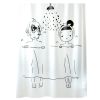 Couples PEVA Bathroom Shower Curtain Waterproof Shower Curtain Bathroom Decoration, 71x71inch White