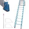 VEVOR Attic Steps Pull Down 12 Steps Attic Stairs, Alloy Attic Access Ladder, Blue Pulldown Attic Stairs, Wall-mounted Folding Stairs for Attic