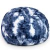 Jaxx Saxx 3 Foot Bean Bag Chair - Faux Fur - Fun Colors, Blue & White Print