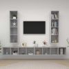 Wall-mounted TV Cabinets 4 pcs Concrete Gray Engineered Wood