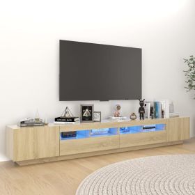 TV Cabinet with LED Lights Sonoma Oak 102.4"x13.8"x15.7"