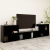 5 Piece TV Cabinet Set Black Engineered Wood