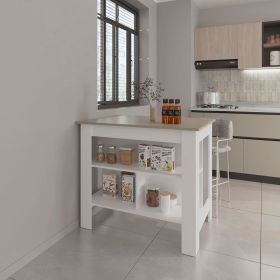 Kitchen Island Ada, Kitchen, Taupe / White