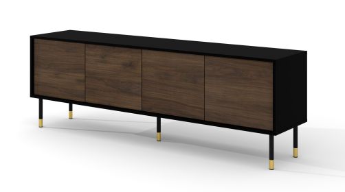 Sherwood - TV stand 4D black / catania oak