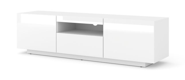 AURA 150 TV STAND / 59,06 in white matt / white gloss