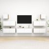 7 Piece TV Cabinet Set White and Sonoma Oak Engineered Wood