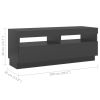 TV Cabinet with LED Lights Gray 118.1"x13.8"x15.7"