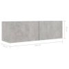 6 Piece TV Cabinet Set Concrete Gray Engineered Wood