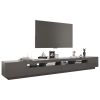 TV Cabinet with LED Lights Gray 118.1"x13.8"x15.7"