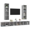 Wall-mounted TV Cabinets 4 pcs Concrete Gray Engineered Wood