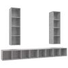 Wall-mounted TV Cabinets 4 pcs Concrete Gray Engineered Wood