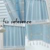 Half Window Curtain Dormitory Short Curtain Bedroom Decor Blue Kitchen Curtains, 55x18 inch