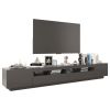 TV Cabinet with LED Lights Gray 102.4"x13.8"x15.7"