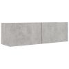 6 Piece TV Cabinet Set Concrete Gray Engineered Wood