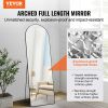 VEVOR Arched Full Length Mirror, 65'' x 22'', Large Free Standing Leaning Hanging Wall Mounted Floor Mirror with Stand Aluminum Alloy Frame