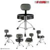 5 CORE Drum Throne with Backrest Thick Padded Adjustable Guitar Stool Motorcycle Style Saddle Music Chair Seat for Adult Drummers - DS CH BLK REST-LVR