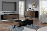 Sherwood - TV stand 4D black / catania oak