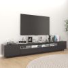 TV Cabinet with LED Lights Gray 102.4"x13.8"x15.7"