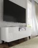 Diuna tv stand 145 2D1K / 56,9 in white / white gloss / black leg