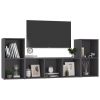 3 Piece TV Cabinet Set Gray Engineered Wood