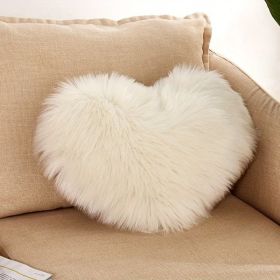 1pc Boho Love Heart Plush Throw Pillow - Fluffy Luxury Cushion for Couch, Sofa, Bed - Detachable and Machine Washable Home Decor (Color: White, size: 40*50cm/15.7*19.7")