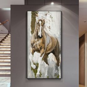 Hand Painted Oil Painting Abstract Portrait Wall Art Hand painted-Animal Horse Oil Paintings On Canvas-Hand Made-For Home Decoration (Style: 01, size: 70x140cm)