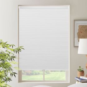 WELLSOURCE Cordless Cellular Shades without Drilling Honeycomb Blinds Blackout for Windows Bed Room, Office Easy to Install Custom Size (Color: White, size: CUSTOM SIZE)