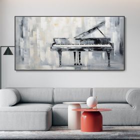 Hand Painted Large Original Piano Oil Painting Abstract High Quality Grey Wall Art Contemporary Artwork Modern Texture Living Room Deco Customizable G (Style: 01, size: 70x140cm)