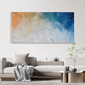 Handmade Oil Painting Abstract Color Block Oil On Canvas Blue Orange Thick Textured Painting Contemporary Art Modern Minimalist Home Wall Decor Hand P (Style: 01, size: 40x80cm)