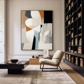 Original Hand-Painted Abstract Mura Beige Black and Gray Wall Art for Modern Interior Deco Unique Abstract Painting for Home Decoration (Style: 01, size: 80x120cm)