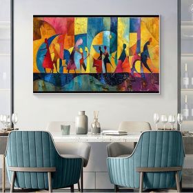 Large Abstract Colored Figures Oil Painting on Canvas Wall Art Picasso Art Original Famous Painting Trendy Wall Art Living Room Home Decor (Style: 01, size: 70x100cm)