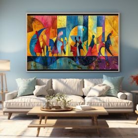 Large Abstract Colored Figures Oil Painting on Canvas Wall Art Picasso Art Original Famous Painting Trendy Wall Art Living Room Home Decor (Style: 01, size: 90x130cm)