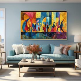 Large Abstract Colored Figures Oil Painting on Canvas Wall Art Picasso Art Original Famous Painting Trendy Wall Art Living Room Home Decor (Style: 01, size: 100x150cm)