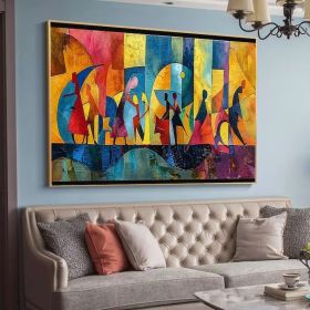 Large Abstract Colored Figures Oil Painting on Canvas Wall Art Picasso Art Original Famous Painting Trendy Wall Art Living Room Home Decor (Style: 01, size: 140x210cm)