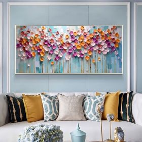 Hand Painted Abstract Colorful Oil Painting on Canvas Large Original Textured Wall Art Boho Wall Decor Minimalist Living Room Home Decor (Style: 01, size: 80x160cm)