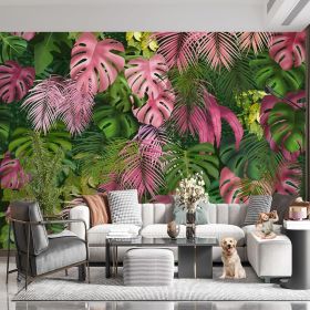 Large Silk Wall Murals, Cloud Wallpaper, 155in(W) x103in(H). Brings Luxury and Elegance to Interior Spaces. Perfect for Kids' Room, Living Room (Color: Leaf Wallpaper 04, size: 155 inx103 in)