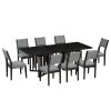 Farmhouse 9-Piece 83.9inch Extendable Dining Table Set with 2 12-inch Removable Leaves and 8 Upholstered Dining Chairs