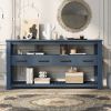 62.2'' Modern Console Table Sofa Table for Living Room with 4 Drawers and 2 Shelves