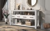 62.2'' Modern Console Table Sofa Table for Living Room with 4 Drawers and 2 Shelves