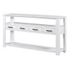 62.2'' Modern Console Table Sofa Table for Living Room with 4 Drawers and 2 Shelves