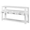 62.2'' Modern Console Table Sofa Table for Living Room with 4 Drawers and 2 Shelves