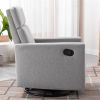 Modern Upholstered Rocker Nursery Chair Plush Seating Glider Swivel Recliner Chair, Gray