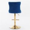 Furniture,Golden Swivel Velvet Barstools Adjusatble Seat Height from 25-33 Inch