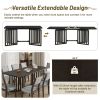 Farmhouse 9-Piece 83.9inch Extendable Dining Table Set with 2 12-inch Removable Leaves and 8 Upholstered Dining Chairs