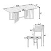 Farmhouse 9-Piece 83.9inch Extendable Dining Table Set with 2 12-inch Removable Leaves and 8 Upholstered Dining Chairs