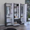 Mitu Six Doors Armoire, Seven Interior Shelves, One Drawer, Rod Black / White